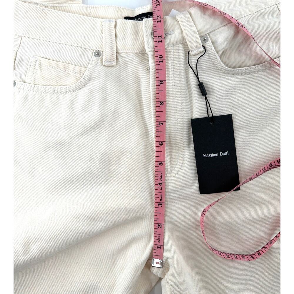 Massimo Dutti Women's Cream High Rise Wide Leg Jeans Size 4 - Picture 8 of 11